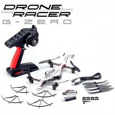 DRONE RACER G-ZERO RS DYNAMIC BRANCO ESCALA 1/18 EP RADIO KT231P READYSET COM BATERIA E CARREGADOR KYOSHO KYO 20571W